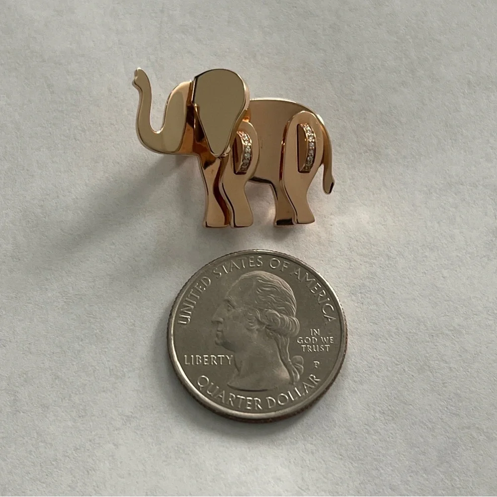 Stylish rose Gold Elephant Brooch